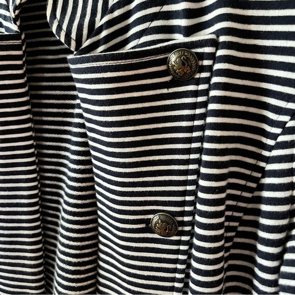 Tommy Hilfiger Navy and White Striped Blazer Stretchy Size M - Picture 4 of 5